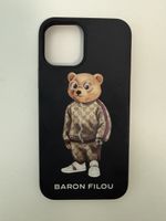 iPhone 12 Pro Hülle mit Baron Filou Bär – Schwarz