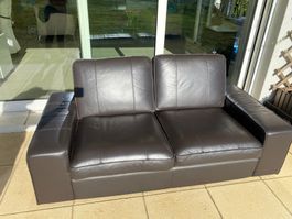IKEA KIVIK canapé 2 / 3 places, Cuir, Brun, bon état