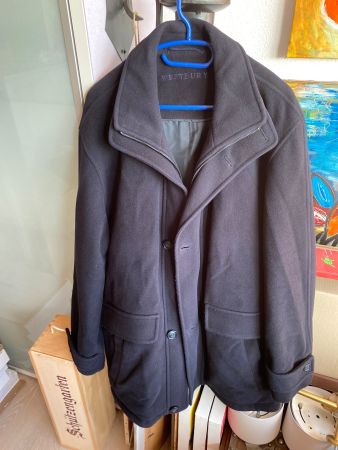 Westbury Herren Mantel Grösse 50 Dunkelbau Wolle /Cashmere