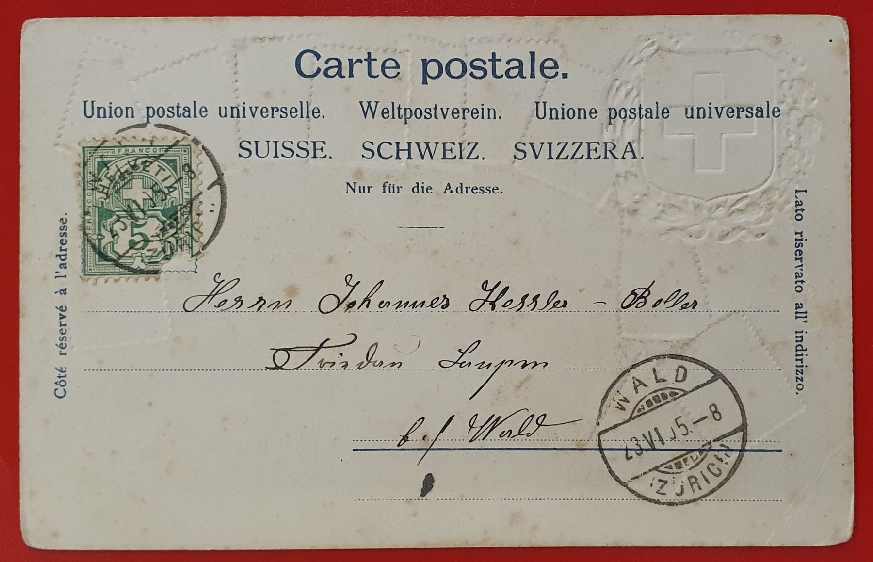 Cartoline postali: Wald ZH 1905 – Usato da Kreuzlingen venduto da Rschweiz1 1