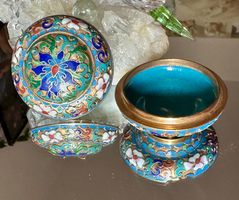 Wunderschönes alte Cloisonné Dose, Handarbeit Top!