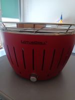 Lotus Grill rot, gross, mit Tragetasche und Brennmittel