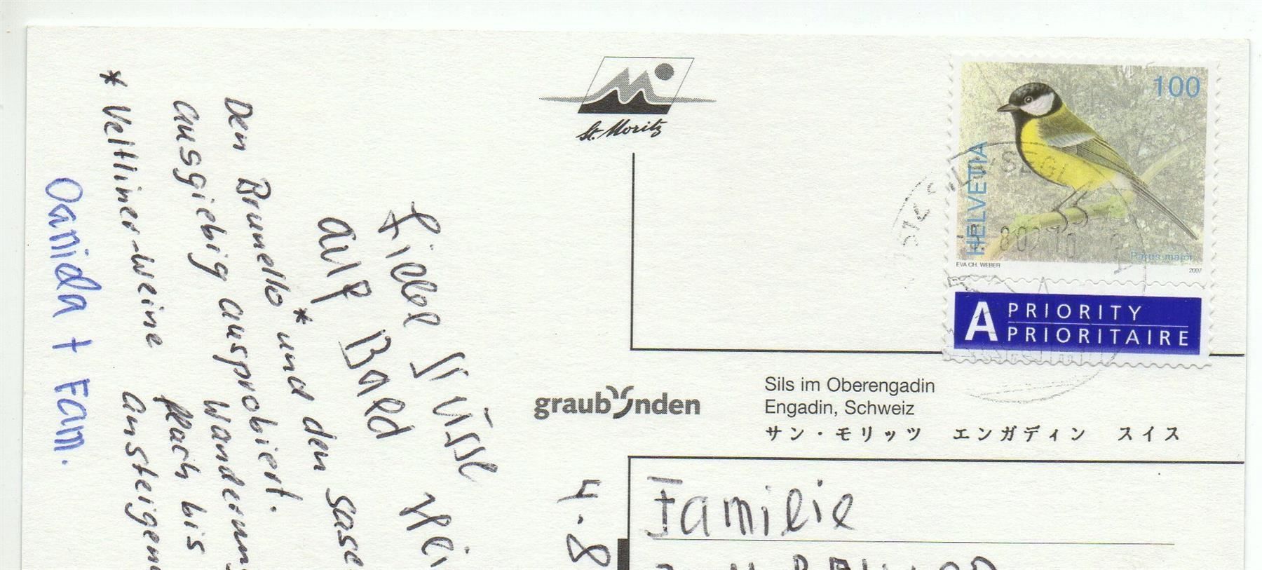 Cartoline postali: 4-Bild-AK SILS im Engadin – Usato da Jona venduto da philajona 1