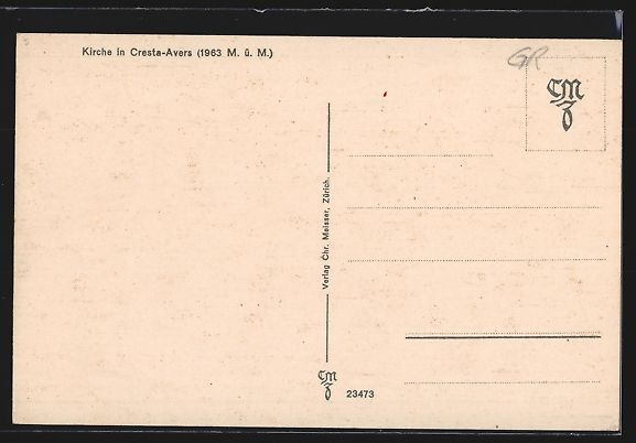 Cartes postales: AK Cresta-Avers, Kirche mit Umgebung – D'occasion à Berlin par bartko-reher 1