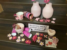 diverse deko in rosa-pink
