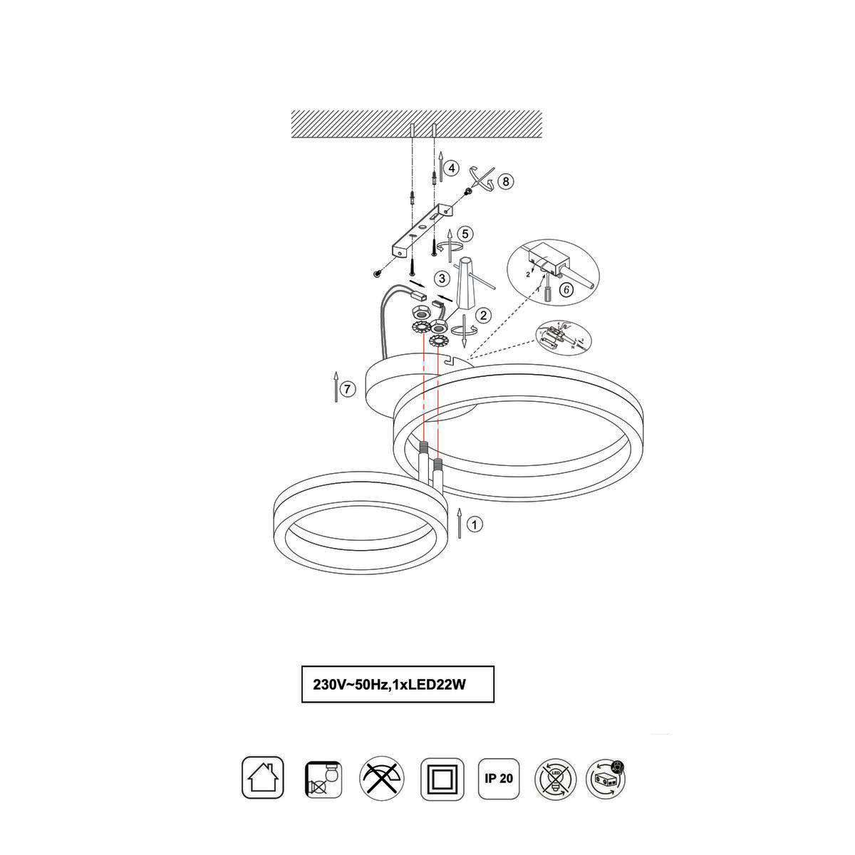 Lampadari & plafoniere: LED Deckenleuchte, Weiss, 51 cm x 33 cm – Nuovo (secondo la descrizione) da Kreuzlingen venduto da Smart-Light 4