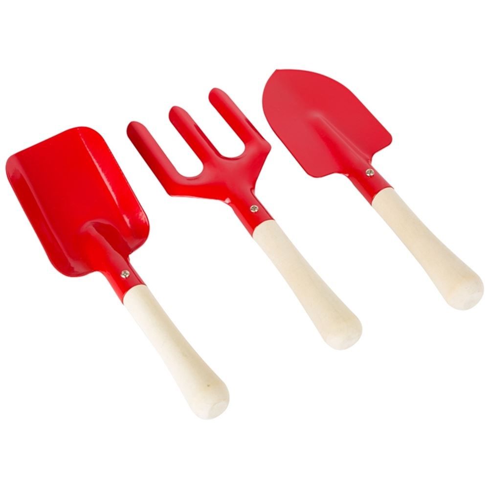 Alle Werkzeuge: Sandkisten Set: 2 Schaufeln, 1 Harke rot – Neu und originalverpackt aus Wettingen von Swala