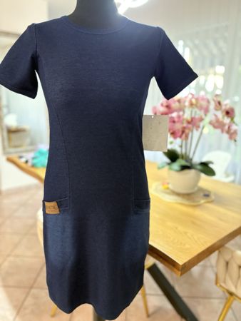 Vestito Jeanetic blu maniche corte taglia IT 40/42 nuovo