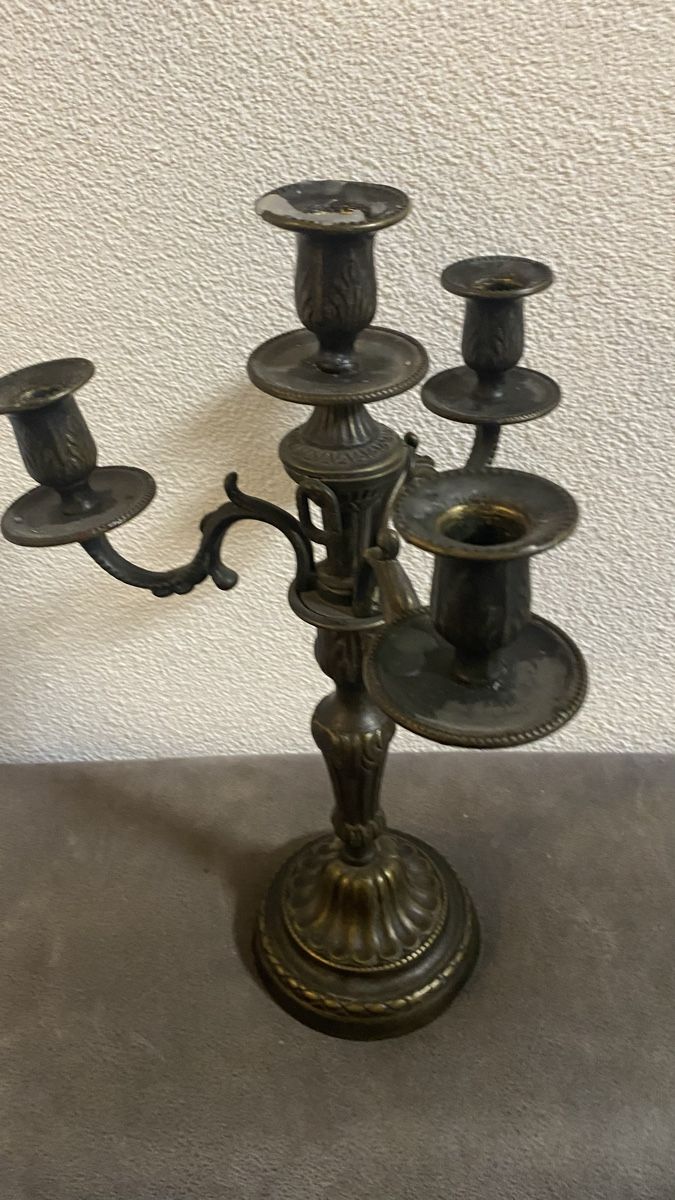 Portacandele: 4 armiger Kerzenständer/Kerzenhalter Messing/Bronze – Usato da Zürich venduto da Timi80 2