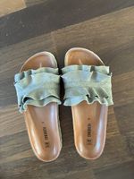 Pantoletten von Verbenas Khaki Gr. 38