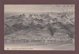 Panorama VEVEY - MONTREUX - CHILLON - Vol d'oiseau
