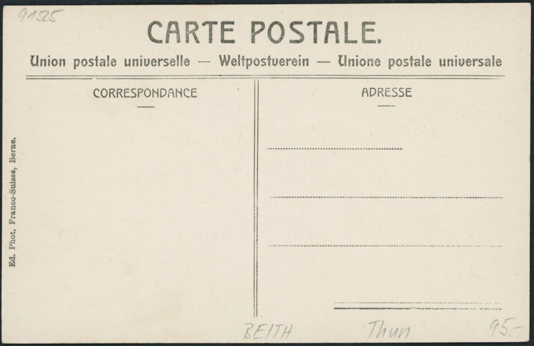 Cartoline postali: BE Thun – Nuovo (secondo la descrizione) da Schindellegi venduto da Jonathan77 1