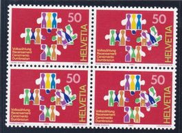 Postfrisch 4er Block Volkszählung 1990