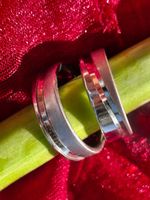 2 Unisex Aisi Edelstahl Ringe, Ring mit Streifen. Gr. M & L