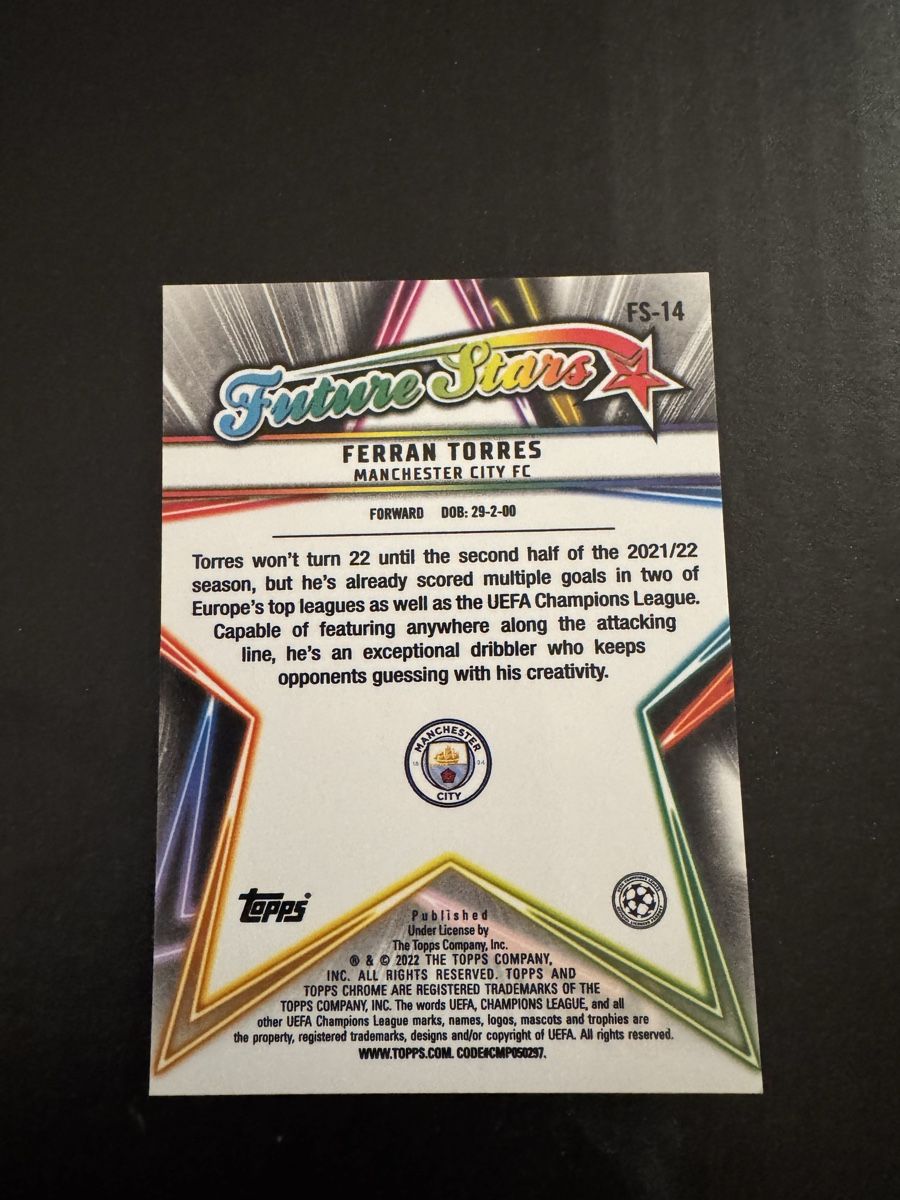 Topps Carte collezionabili: 021-22 Topps Chrome Future Stars Ferran Torres – Nuovo (secondo la descrizione) da Oekingen venduto da dav_lf5x 1