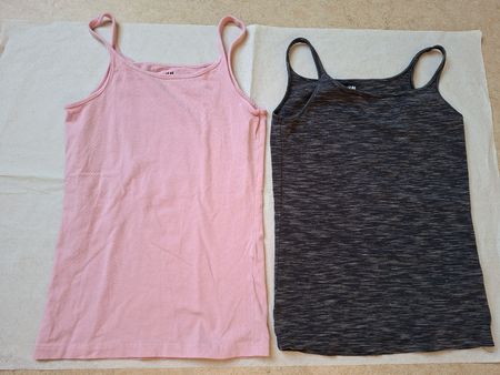 2 Trägershirts H&M Baumwolle Grösse 146/152 gebraucht