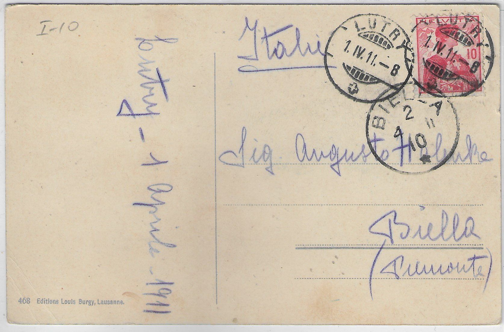 Cartoline postali: Lac Leman - Lausanne-Ouchy - Panorama - Litho – Usato da Ettingen venduto da Kartenplanet 1