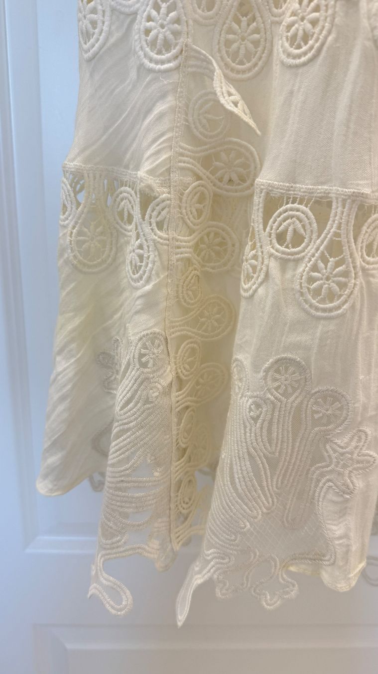 Kleider: Robe vintage en lin blanc cassé – Gebraucht aus giffers von sev_c9x9 5
