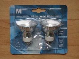 2 Halogen Reflektorlampen 50 Watt, 230 V