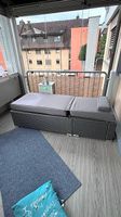 Rattanliege mit Auflagekissen Kopf verstellbar