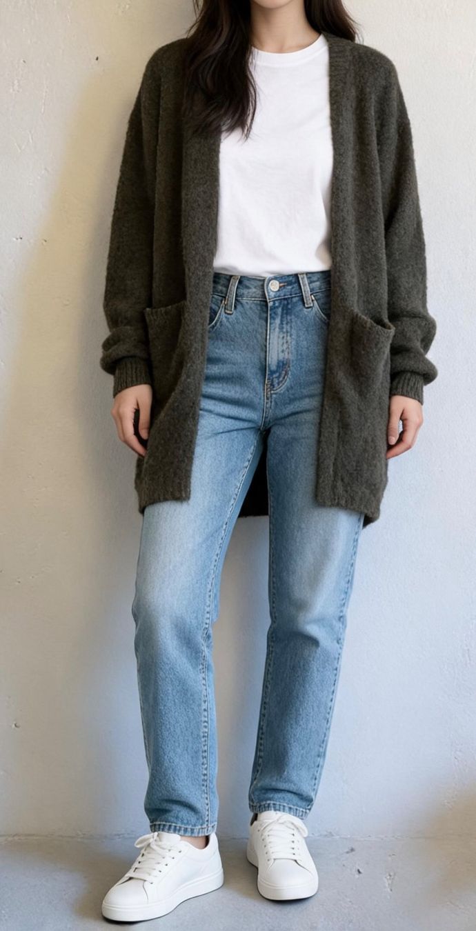 Jacken: Strickjacke von Minimum, olivgrün – Gebraucht aus Aarau von lis_5by2