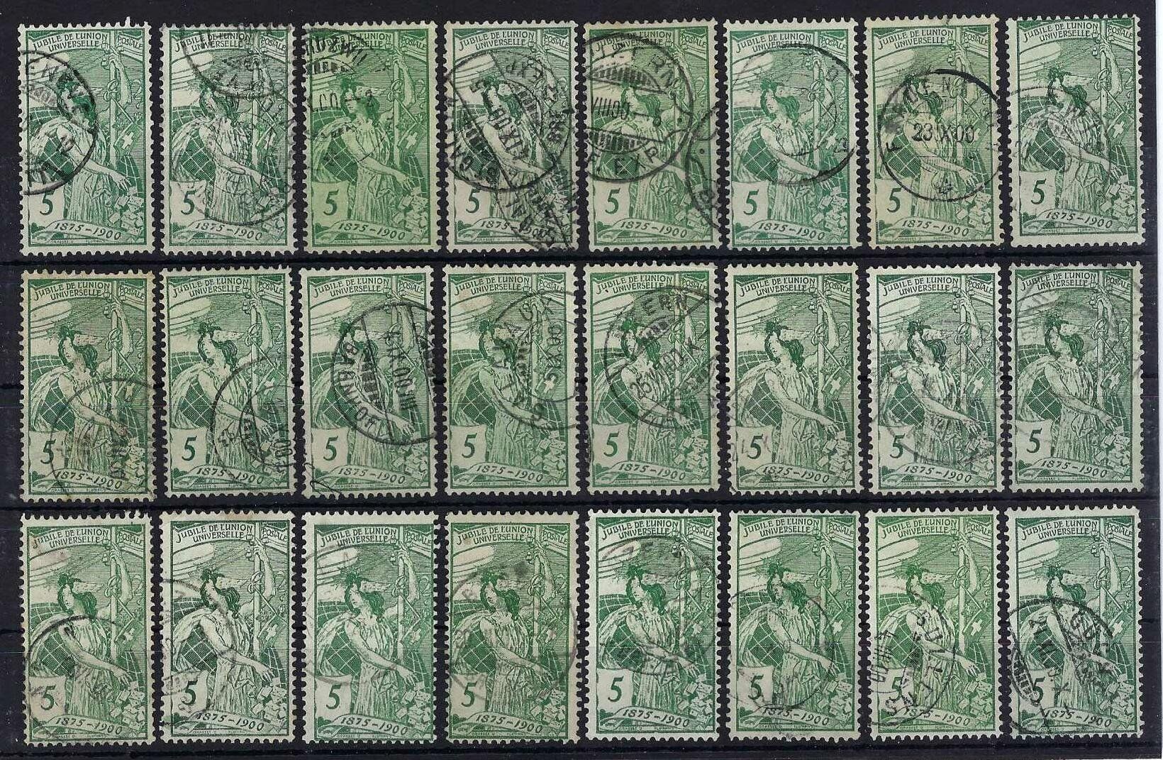Tutti i francobolli: 1900 U.P.U. gute und saubere Werte gest. – Usato da Hitzkirch venduto da walti1959