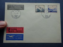 1948 F43-F44 FDC BERNE - adresslos - mit Vignetten