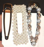 Schmuckset E-113 – 3 Haarspangen mit 2 mit Kunstperlen