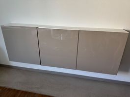 Sideboard Besta Ikea, beige/weiss