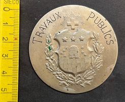 Travaux Publics / Schweizer Wappen, Plakette antik