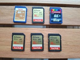 6x Speicherkarten 16GB SDHC
