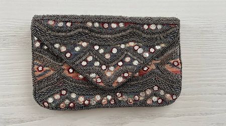 Clutch silber/Perlen