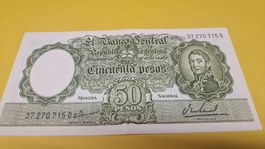 Argentinien 50 Pesos Geldschein, gut erhalten, Top