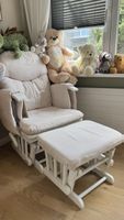Stillstuhl mit Hocker weiss gepolstert guter Zustand