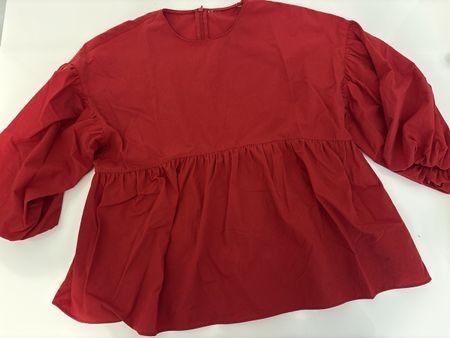 Rote Bluse mit Puffärmeln - Idealer Sommer Look! Grösse S