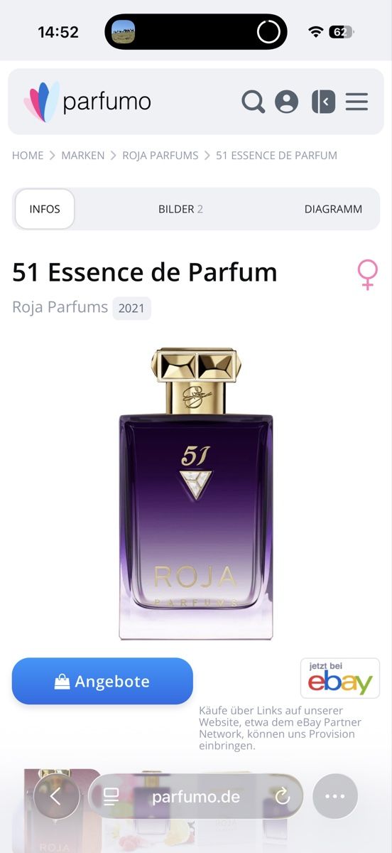 Roja Parfum & Eau de Toilette: Roja Parfums - 51 Essence de Parfum, 2 ml – Gebraucht aus Sursee von nri_g5z8 1