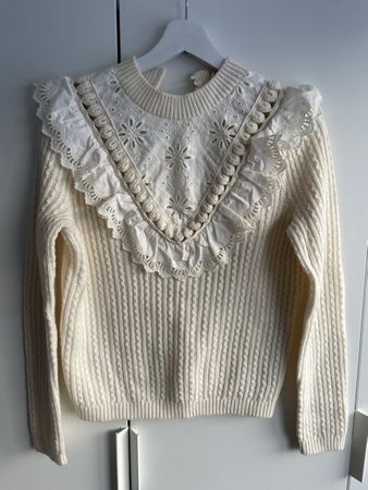 Sezane Armel Ecru Sweater, XS, New With Tags, Winter!