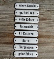 8 antike Emailschilder ApothekerSchilder für Schubladenstock