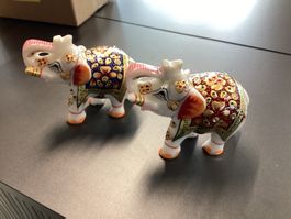 Elefanten Figuren handbemalt, 2 Stk.- Wiitergäh