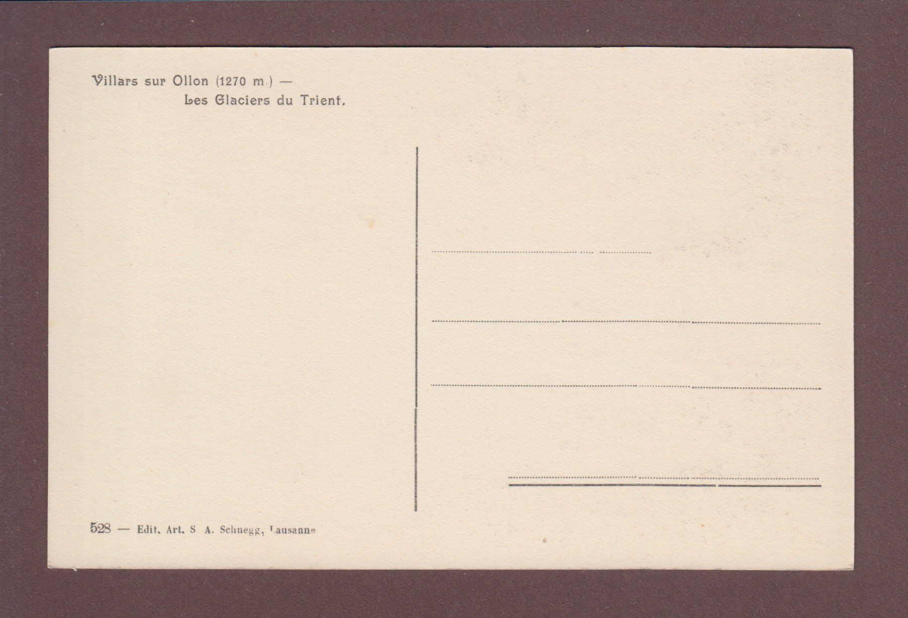 Cartoline postali: VILLARS sur Ollon - Glacier du Trient – Usato da Pully venduto da nicecards 1