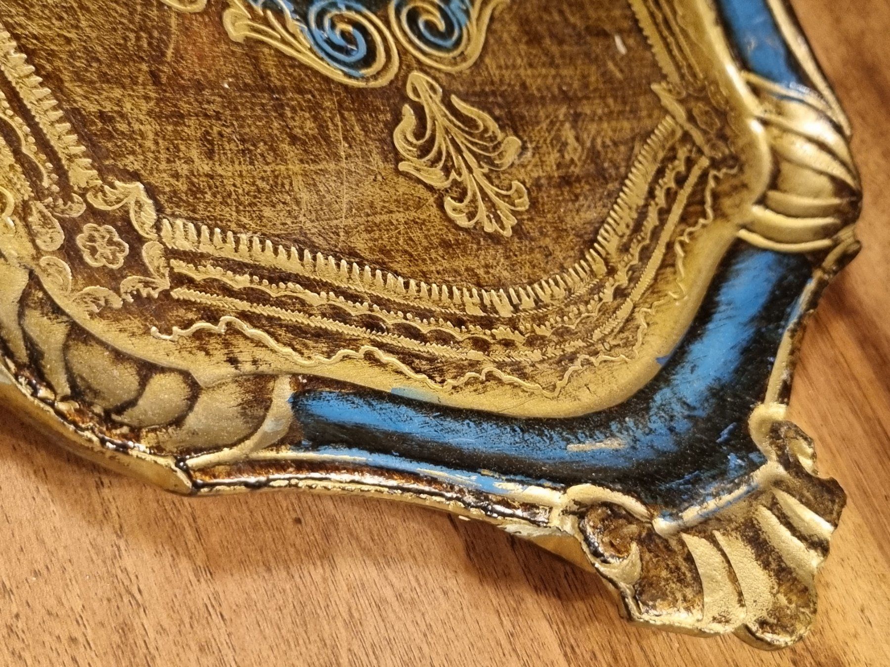 Piatti di portata: Grosses Florentiner Tablett blau-gold 50 cm – Usato da Scharnachtal venduto da devin03 6