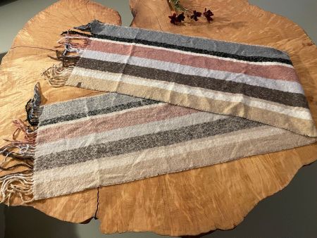Braun/beige gestreiftes Schal ROOTS / superbe écharpe rayée