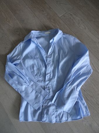HIRSCH Damen Bluse hellblau, 100 % Baumwolle, Gr. 42, neu