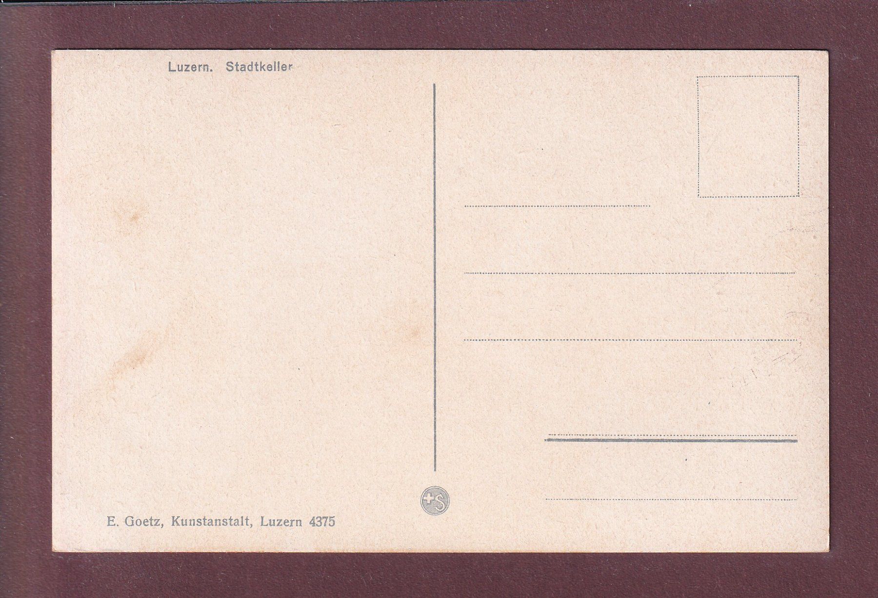 Cartes postales: LUZERN - Stadtkeller – D'occasion à Pully par nicecards 1