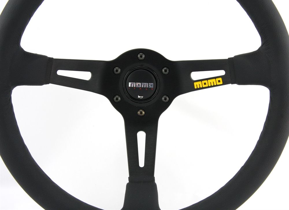 Tutti pezzi di ricambio auto: Momo Leder Sportlenkrad Modell MOD. 08 3 – Nuovo e nell'imballaggio originale da Moers venduto da BMS-Racing 1