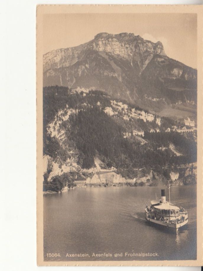 Ansichtskarten: Axenstein mit Dampfschiff 1913 – Gebraucht aus Bürglen TG von StampGraf