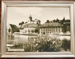 VINTAGE AUFNAHMEN SCHAFFHAUSEN MIT FESTUNG MUNOT GERAHMT