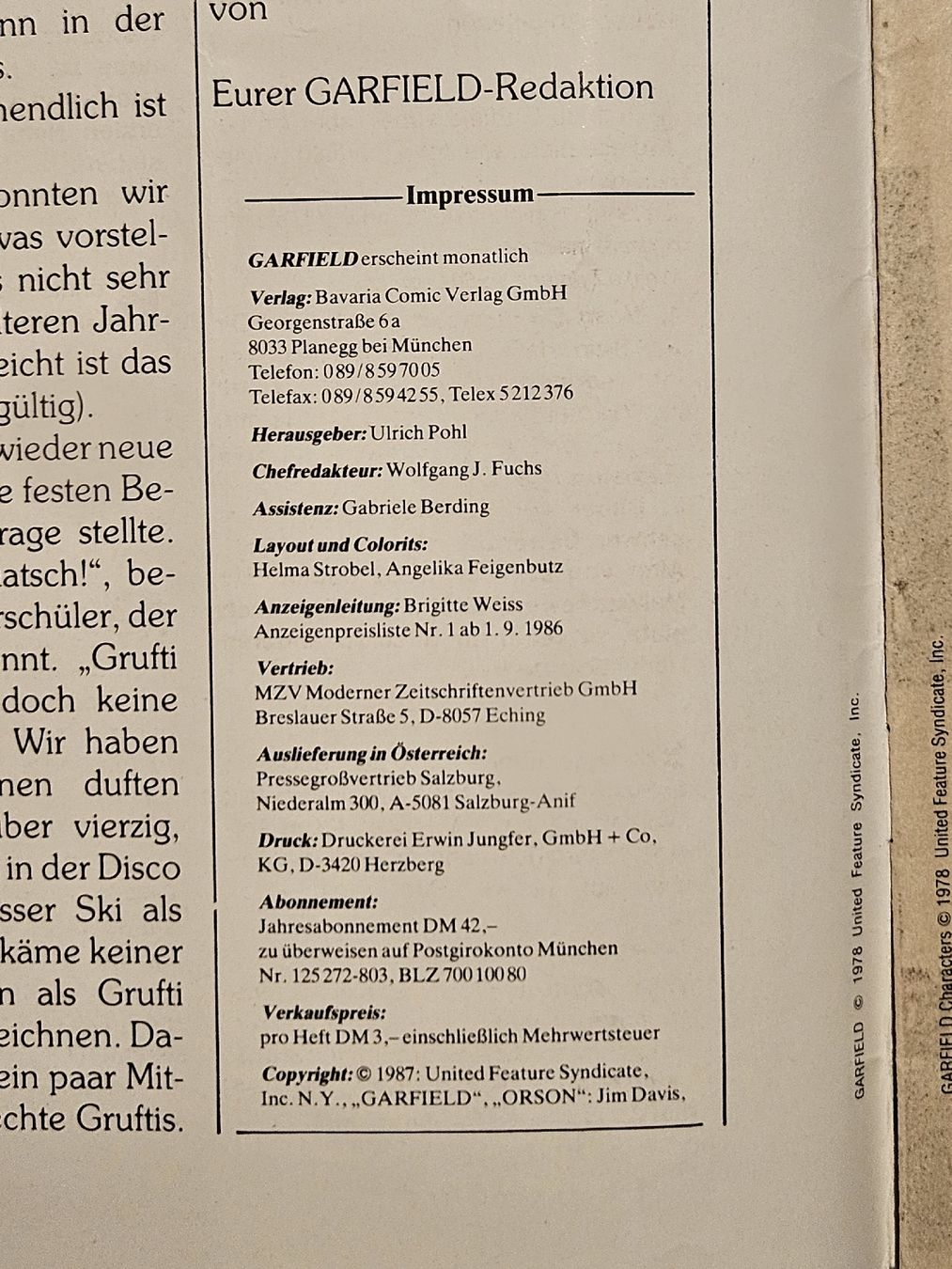 Comics: Garfield Comic, Nr. 5, #WT18 – Gebraucht aus Oberdorf BL von BaldenEagle 1