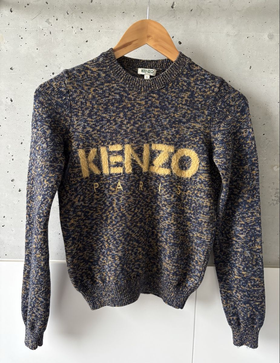 Kenzo Pullover & Sweatshirts: Kenzo Pullover S Wolle Mohair blau Melange – Gebraucht aus Rebstein von wendy321meins