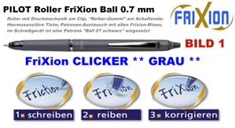 Pilot Roller Frixion CLICKER Ball 07 ** ZONE ** GRAU